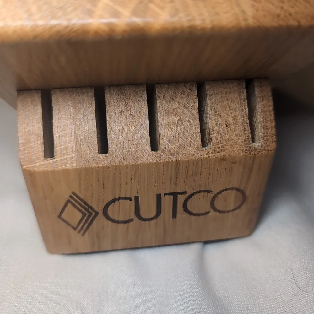 CUTCO Homemaker 10 Slot Knife Block ONLY Brown Honey Oak Wood Kitchen Storage